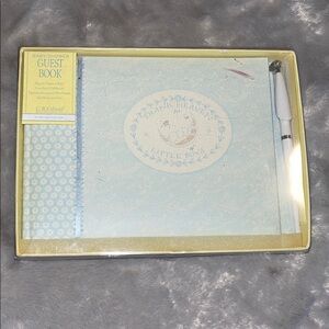 C.R. Gibson Thank Heaven For Little Boys Baby Shower Guest Book & Pen Set NWOT